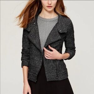 Loft Asymmetrical Tweed Moto Jacket Size Small